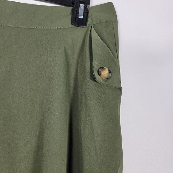 Shein Women's Green Single Breasted Flare Skirt with Button Details Size XL - Picture 5 of 11